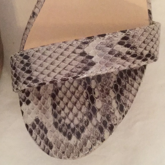 Snakeskin and neon platform sandals - Picture 7 of 7